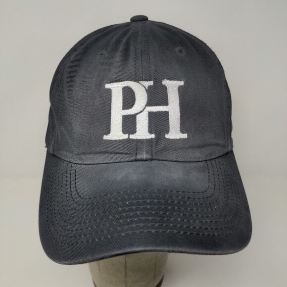 Port Authority Mens Strapback Hat Gray Adjustable Embroidered PH Logo - Picture 3 of 10